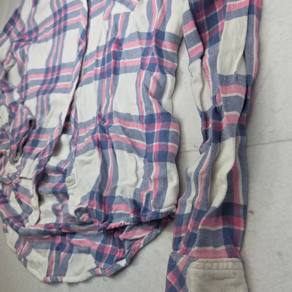 Women's Rails White Pink Blue Plaid Button Down Shirt M - Picture 4 of 10
